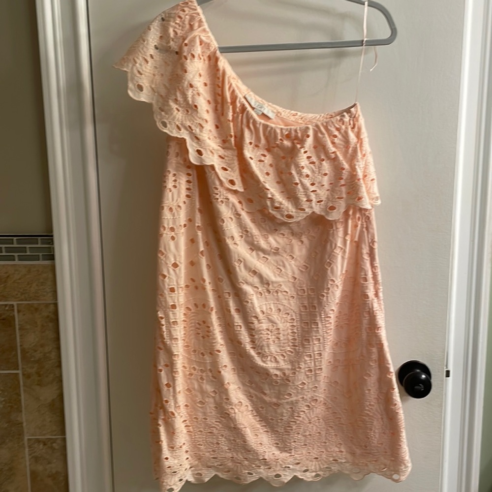 One shoulder eyelit sundress